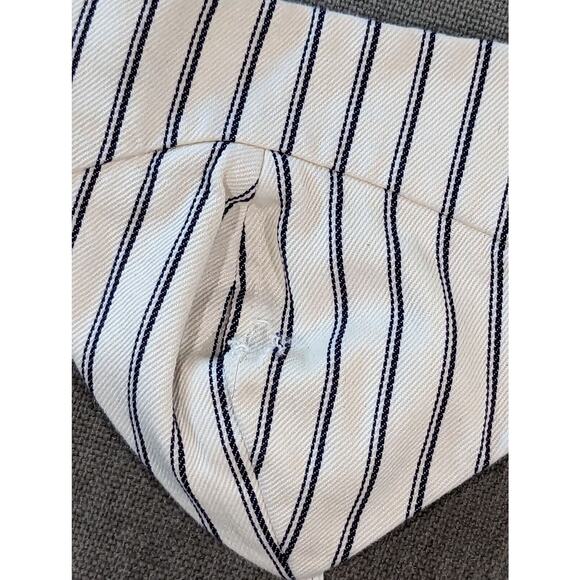 Adam Lippes Size 0 Beige Striped Denim Bralette Top V-neck 100% Cotton FLAWED - Picture 6 of 10